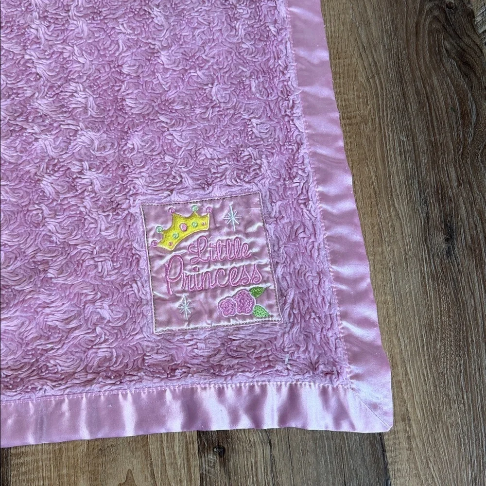 Little‎ Bedding by Nojo Pink Swirl Satin Trim Little Princess Crown Baby Blanket